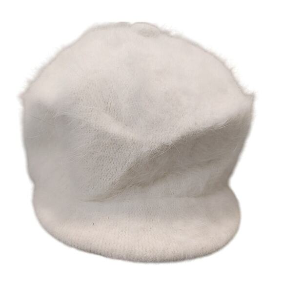 Womens Holiday Winter Hat Trim Angora Nylon Blend White OSFA main image 4